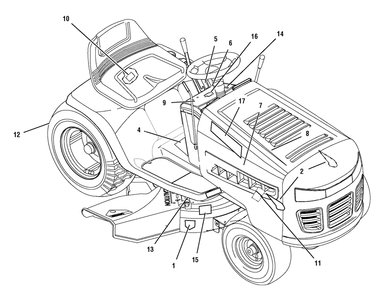 Decals Diagram and Parts List for 465617X51A 2007 Briggs and Stratton Lawn Tractor